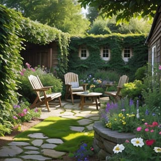 Cottage AI landscape design style example