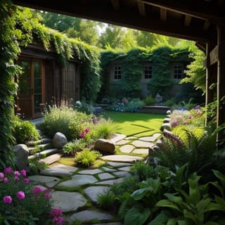 Native planting AI landscape design style example